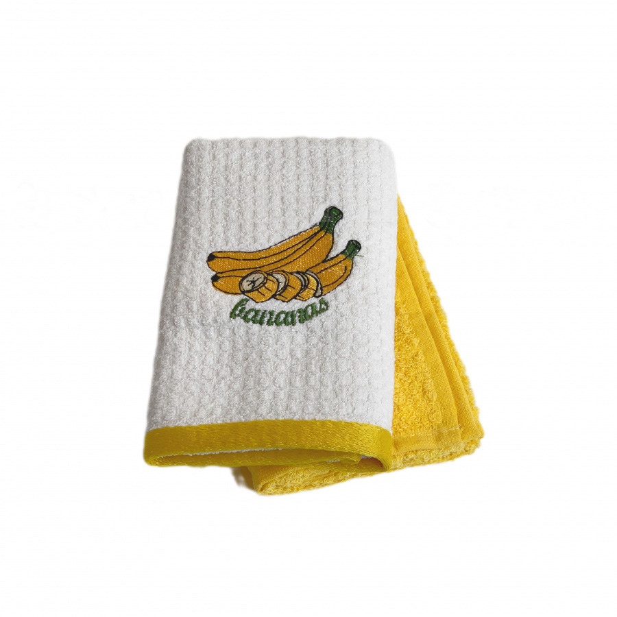 Кухонное полотенце Банан цвет: белый, желтый (40х60 см - 2 шт), размер 40х60 см - 2 шт