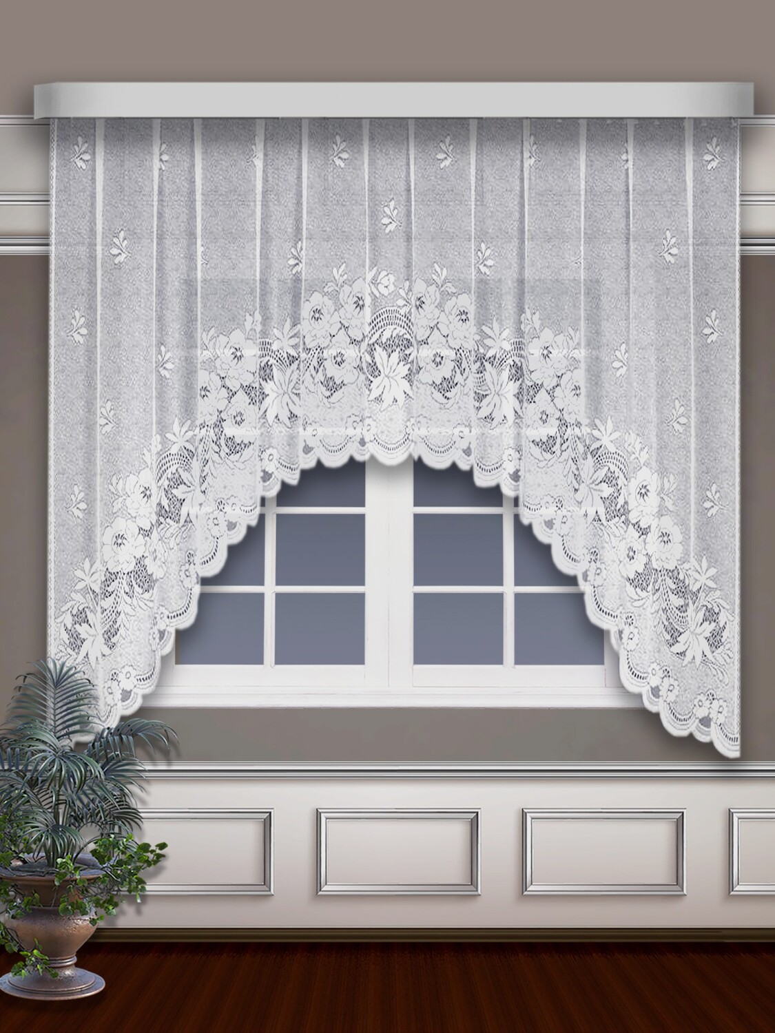 Классические шторы Elea цвет: белый (300х160 см - 1 шт)