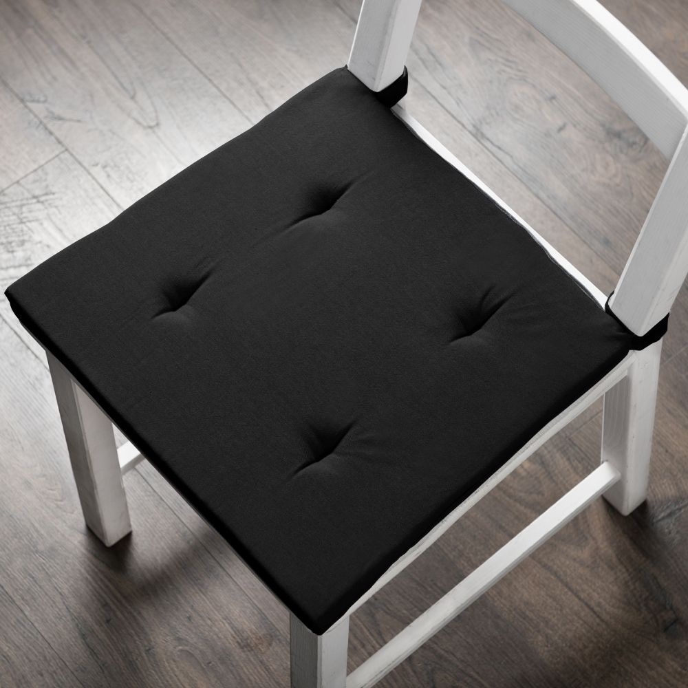 Подушка на стул Билли цвет: черный (37х42 (2 шт)), размер 37х42 (2 шт) pas901343 Подушка на стул Билли цвет: черный (37х42 (2 шт)) - фото 1