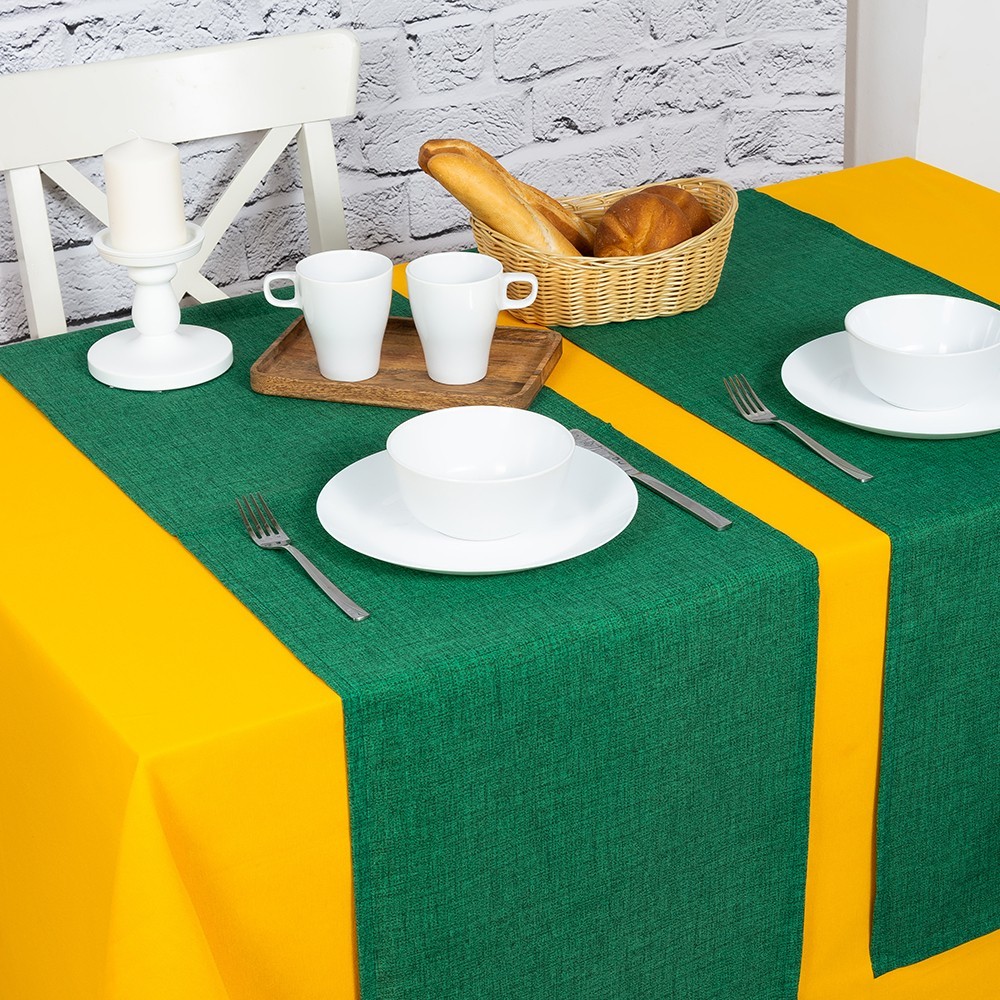 Дорожка на стол Сьерра цвет: зеленый (40х140 см - 2 шт), размер 40х140 см - 2 шт ati798473 Дорожка на стол Сьерра цвет: зеленый (40х140 см - 2 шт) - фото 1