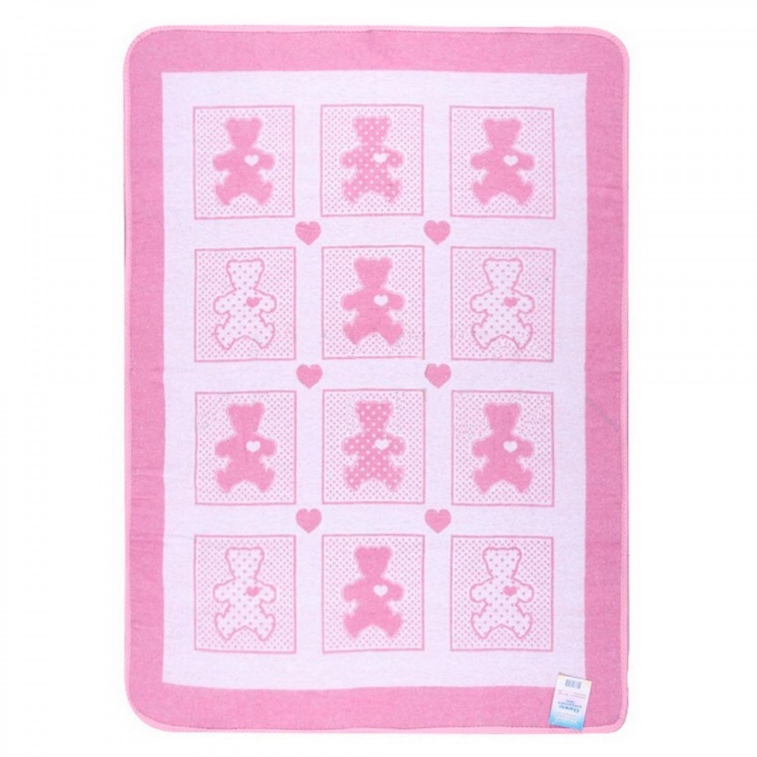 Детское одеяло легкое Барни цвет: бело-розовый (100х140 см), размер 100х140 см