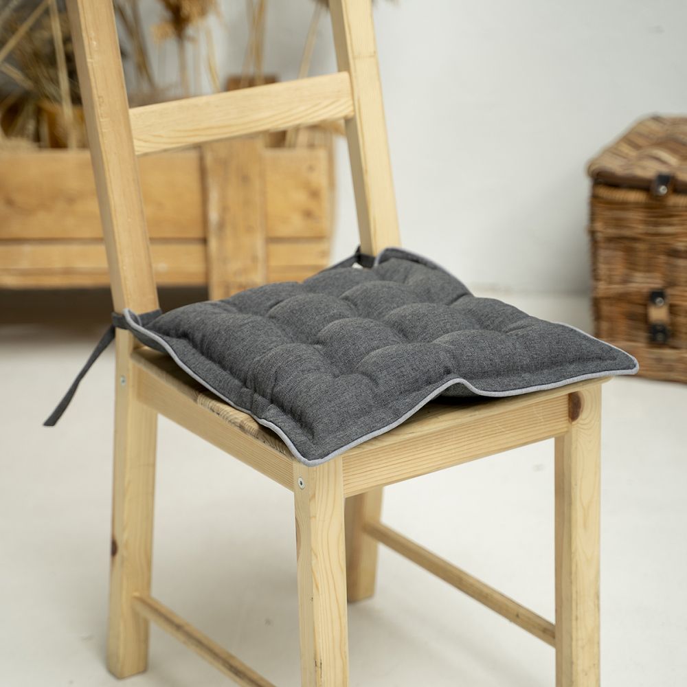 Подушка на стул Ибица цвет: темно-серый (40х40), размер 40х40