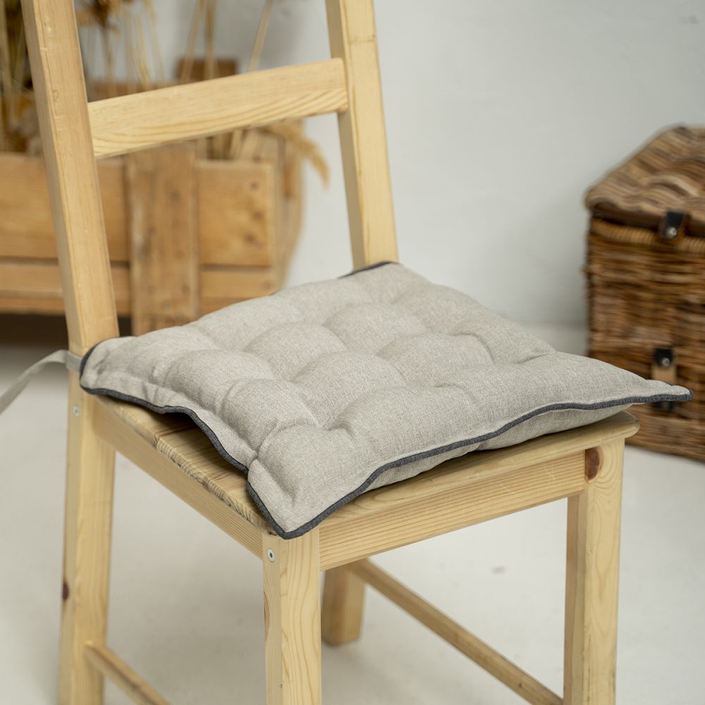 Подушка на стул Ибица цвет: бежево-серый (40х40), размер 40х40
