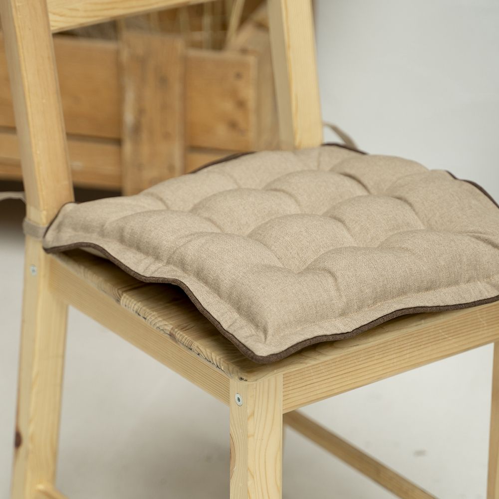 Подушка на стул Ибица цвет: бежево-коричневый (40х40), размер 40х40