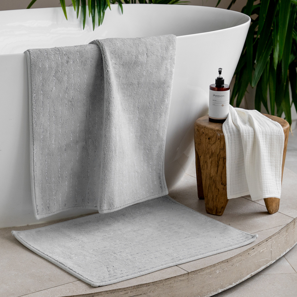 Коврик для ванной Рэйн цвет: серый (50х60 см,60х100 см), размер 60х100 см, 50х60 см