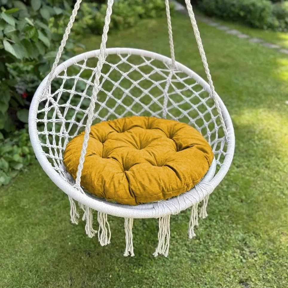 Подушка на стул Тина цвет: желтый (круглая 60 (1 шт)), размер круглая 60 (1 шт)