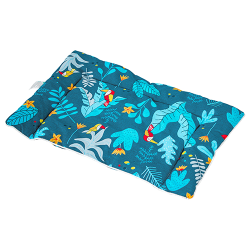 Детская подушка Тропические птички мягкая цвет: синий, мультиколор (40х60), размер 40х60