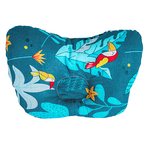 Детская подушка Тропические птички мягкая цвет: синий, мультиколор (22х33), размер 22х33