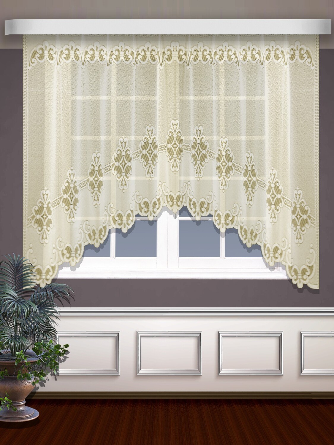 Классические шторы Sariah цвет: кремовый (260х145 см - 1 шт)