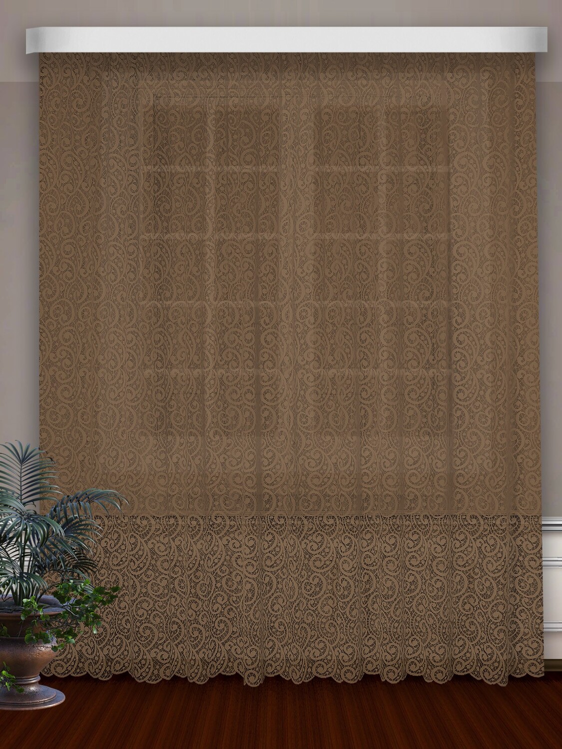 Классические шторы Veda цвет: шоколадный (300х250 см - 1 шт)