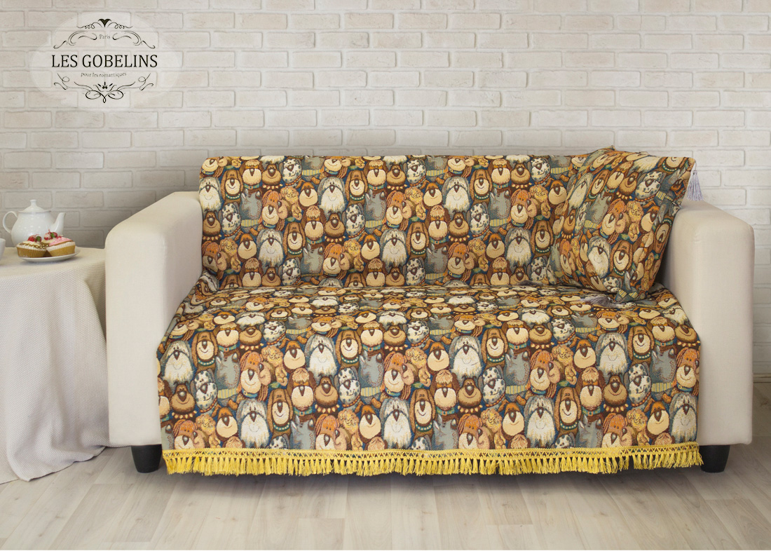 Детская Накидка на диван Chiens (130х200 см), размер Без наволочек, цвет коричневый lns187305 Детская Накидка на диван Chiens (130х200 см) - фото 1