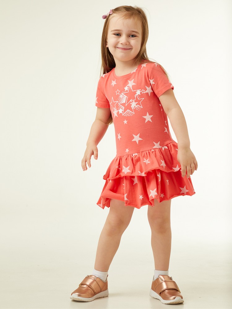 Детское платье Звезды Цвет: Коралловый (5 лет), размер 5 лет