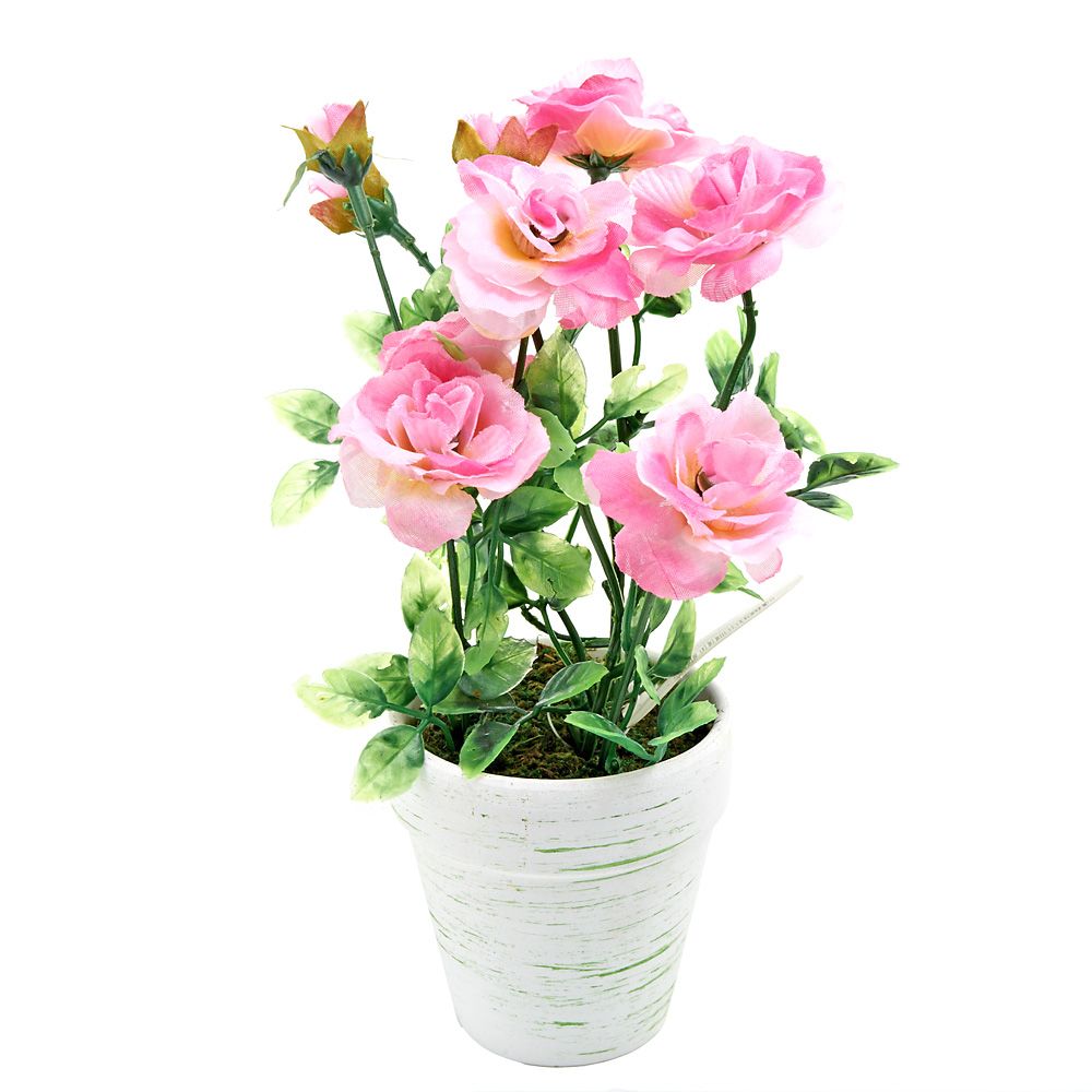 Искусственное растение Кустовая Роза Цвет: Розовый (8х8х22 см), размер 8х8х22 см ggd401615 Искусственное растение Кустовая Роза Цвет: Розовый (8х8х22 см) - фото 1