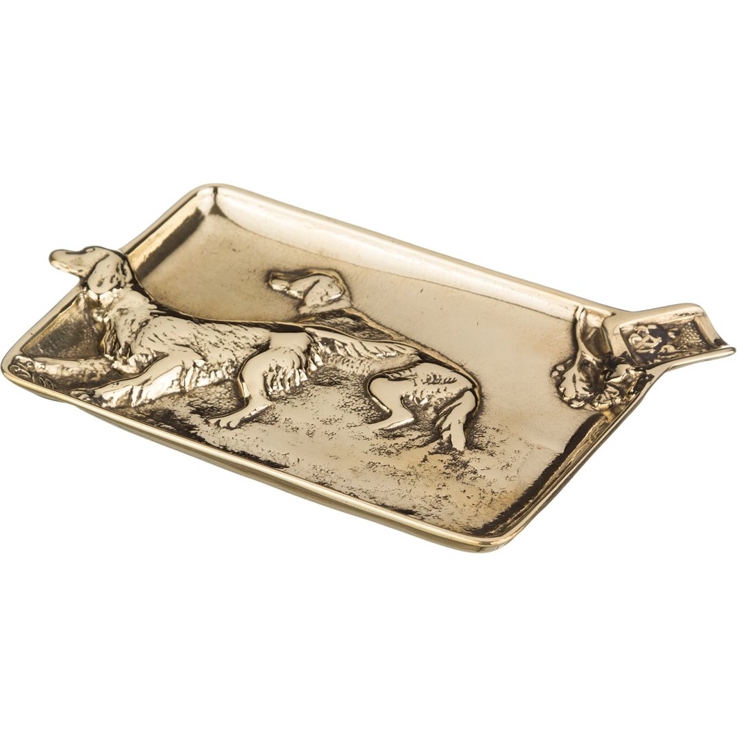 Пепельница Охотничьи Собаки (11х8 см), размер 11х8 см, цвет золотистый