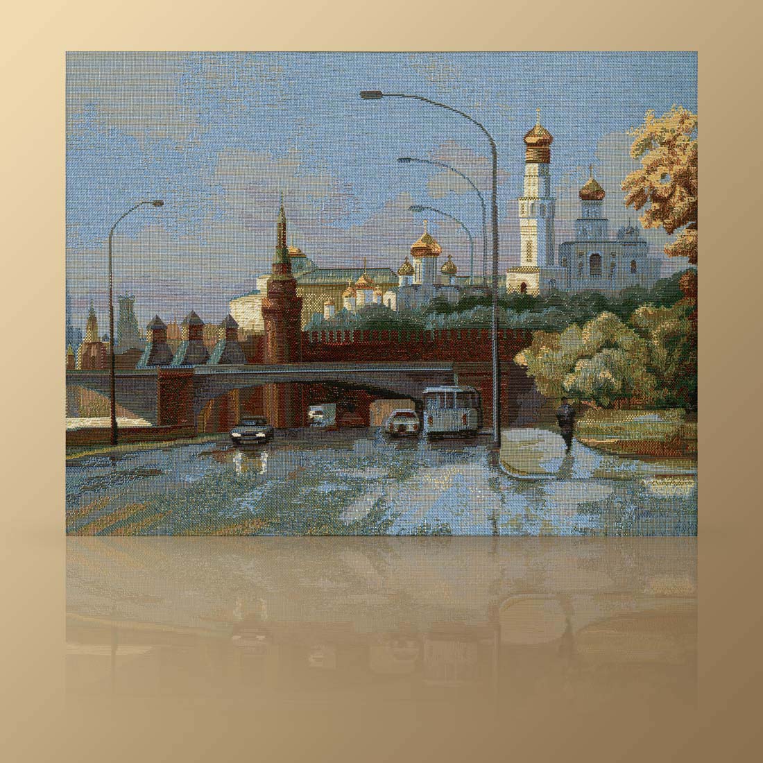 Картина Набережная Москвы (43х55 см), размер 43х55 см, цвет серый