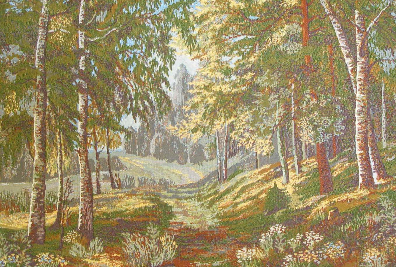 Картина Березовая Сказка (55х77 см), размер 55х77 см, цвет серый