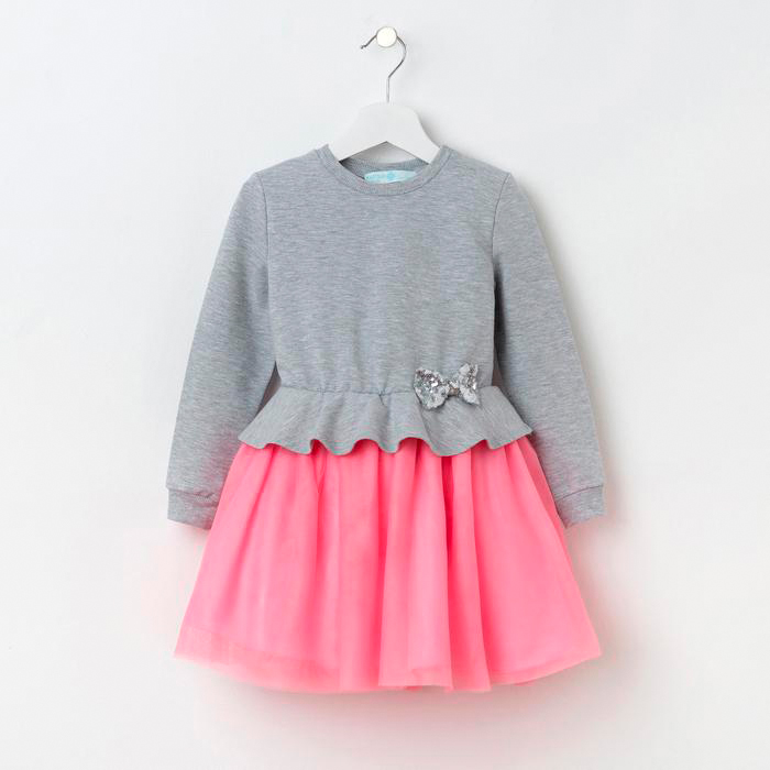 Платье детское Sedona Цвет: Серый, Розовый (9-10 лет), размер 9-10 лет