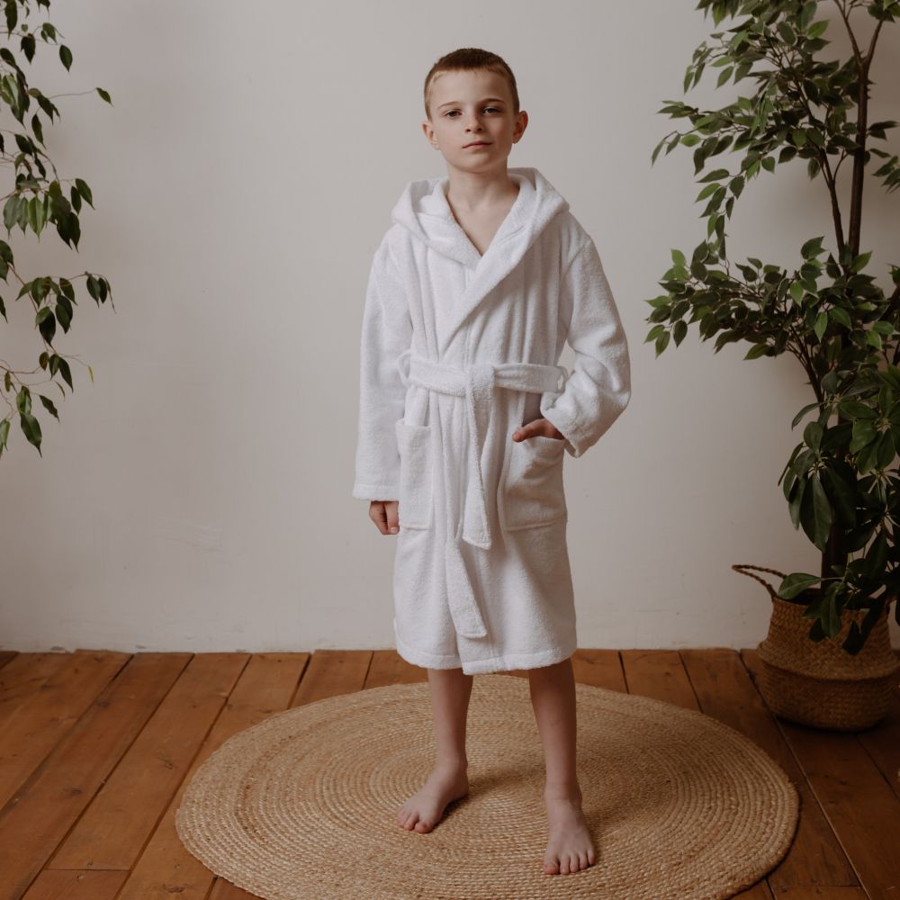 Детский банный халат Синус kids цвет: белый (7-8 лет), размер 7-8 лет pas901325 Детский банный халат Синус kids цвет: белый (7-8 лет) - фото 1