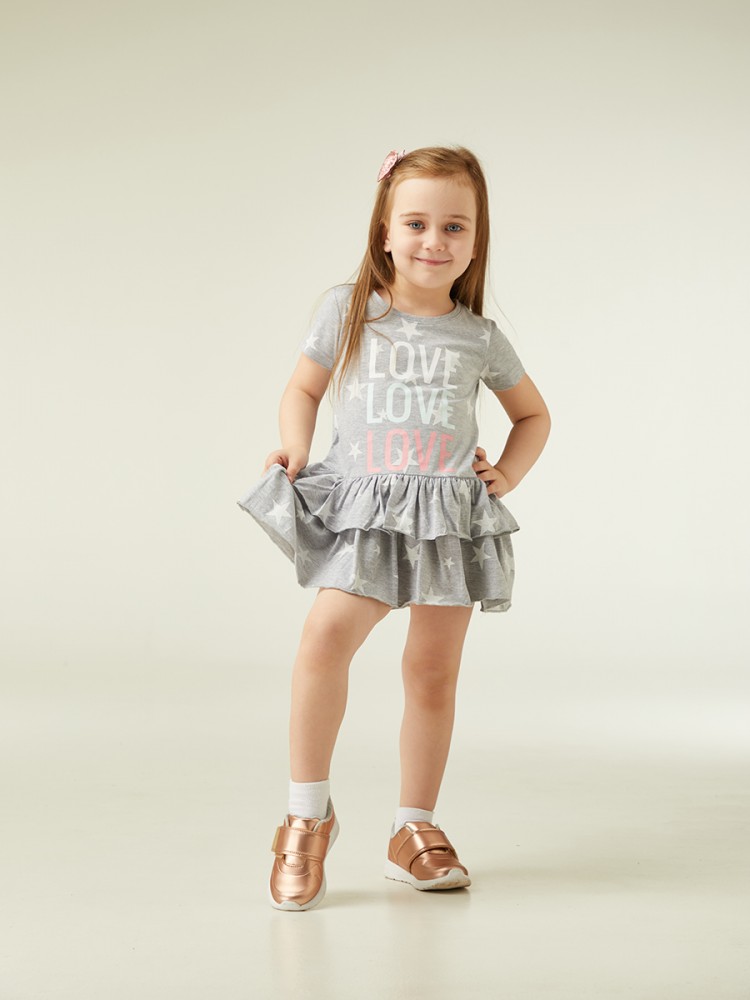 Детское платье Звезды Цвет: Серый Меланж (5 лет), размер 5 лет