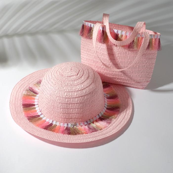 Шляпа + сумочка Selina Цвет: Розовый (1-3 года), размер 1-3 года mak489509 Шляпа + сумочка Selina Цвет: Розовый (1-3 года) - фото 1
