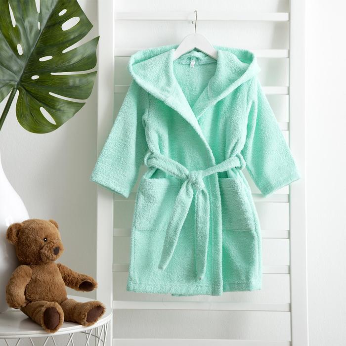 Детский банный халат Давина цвет: светло-бирюзовый (1 год), размер 1 год