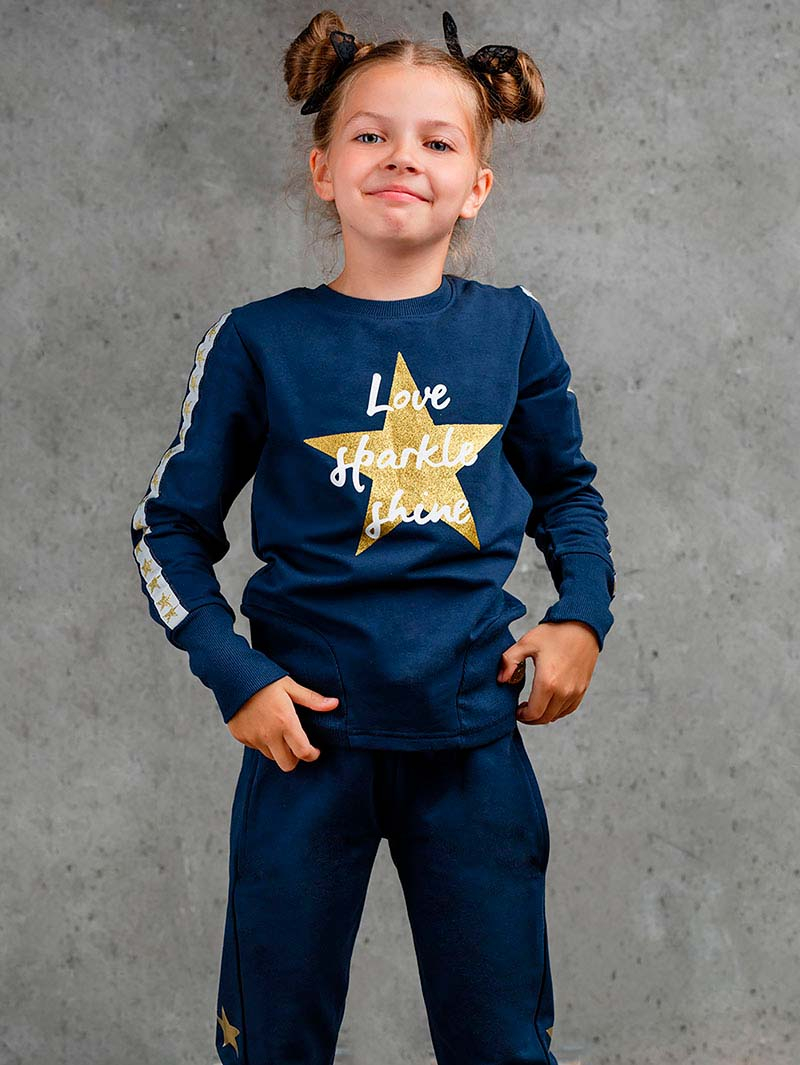 Детский Джемпер Girl's power Цвет: Синий (5 лет)