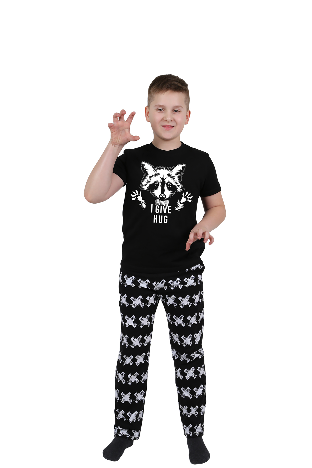 Детская пижама Енотик Цвет: Черный (10 лет), размер 10 лет otj636457 Детская пижама Енотик Цвет: Черный (10 лет) - фото 1