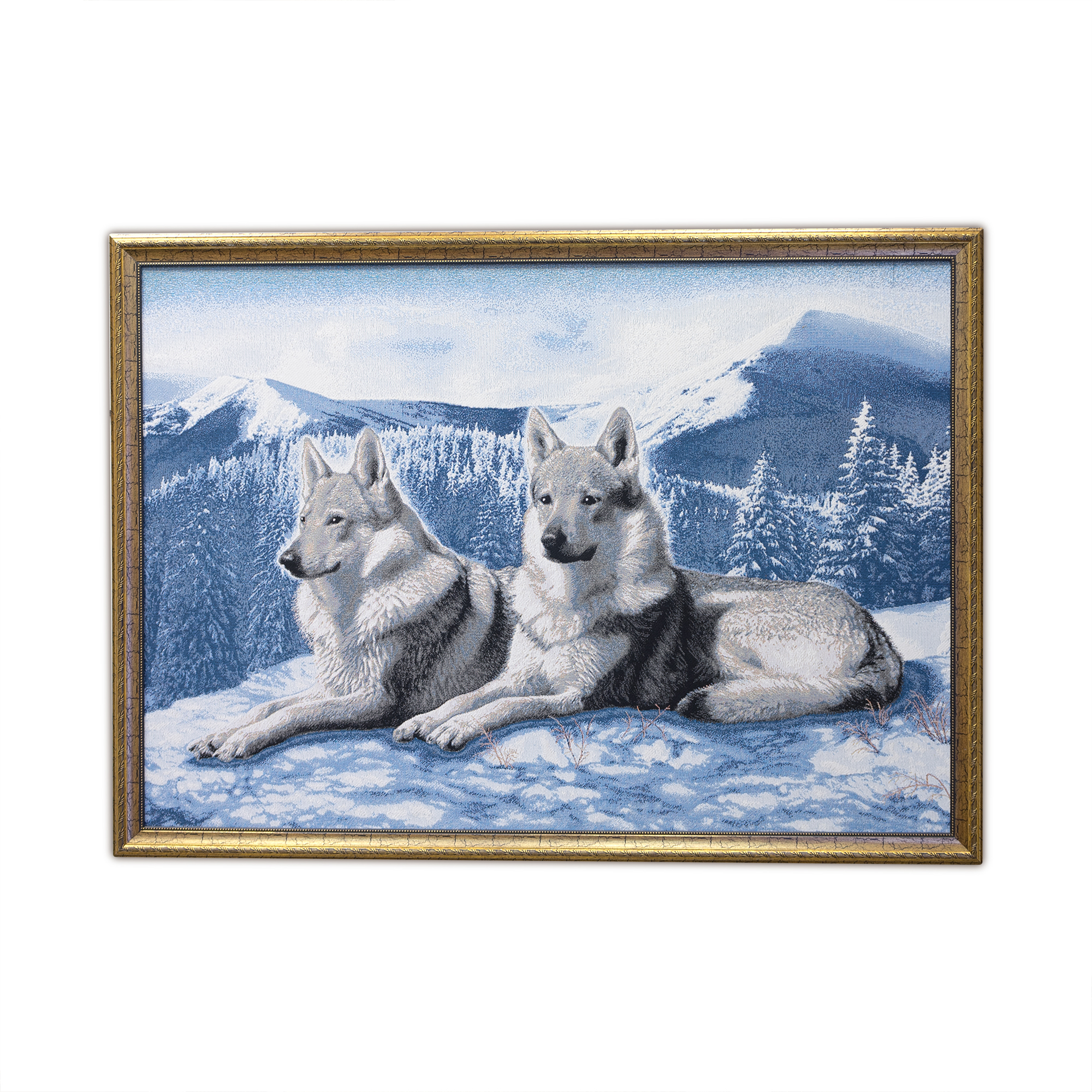 Картина Волки На Снегу (77х107 см), размер 77х107 см