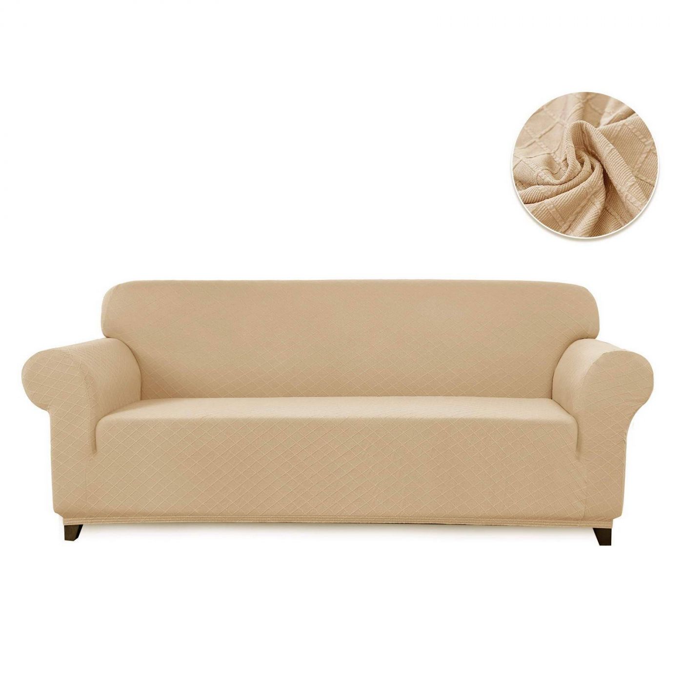 Чехол для дивана Илиана цвет: молочный (Двухместный), размер Без наволочек sofi881470 Чехол для дивана Илиана цвет: молочный (Двухместный) - фото 1