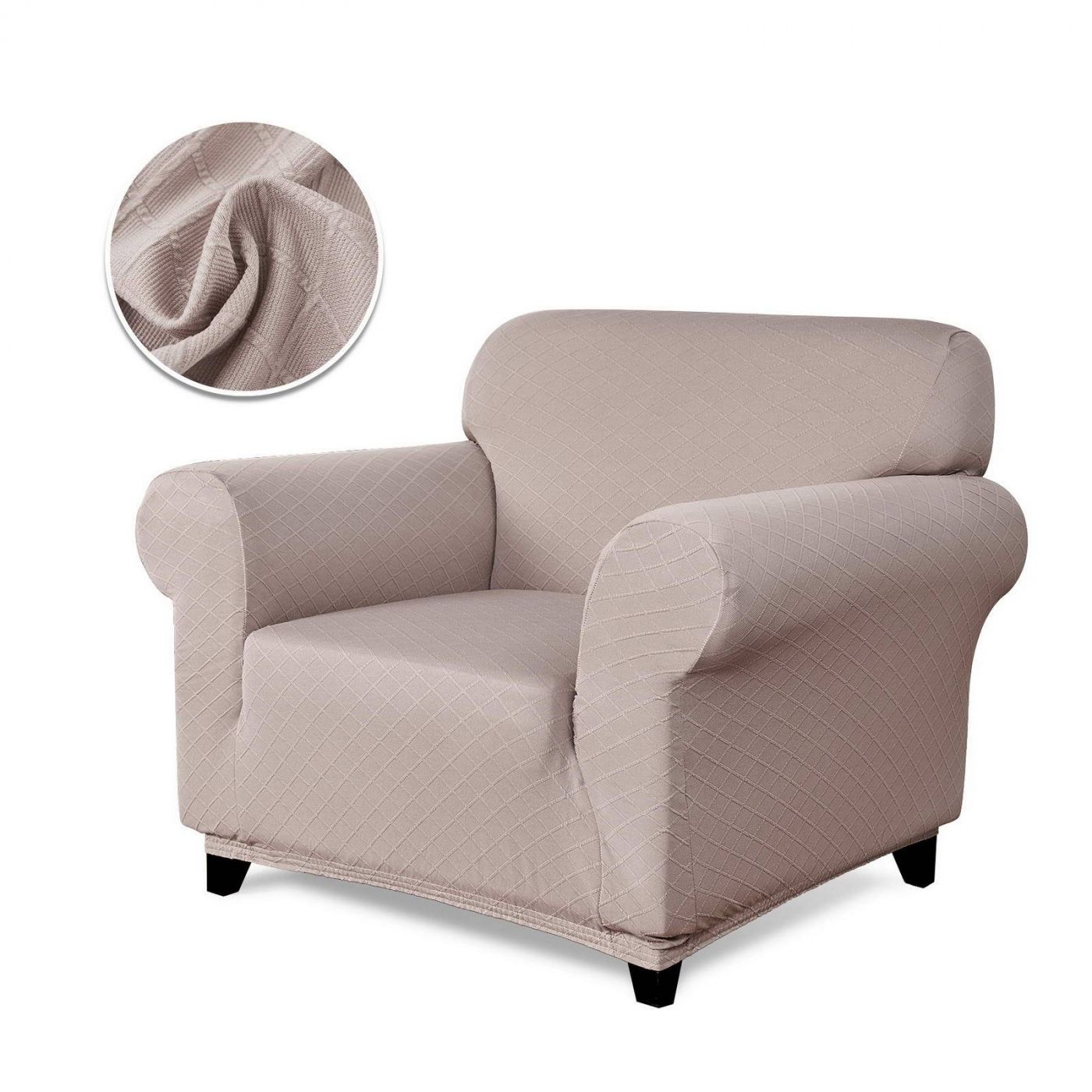 Чехол для кресла Илиана цвет: бежевый (Одноместный), размер Без наволочек sofi881468 Чехол для кресла Илиана цвет: бежевый (Одноместный) - фото 1