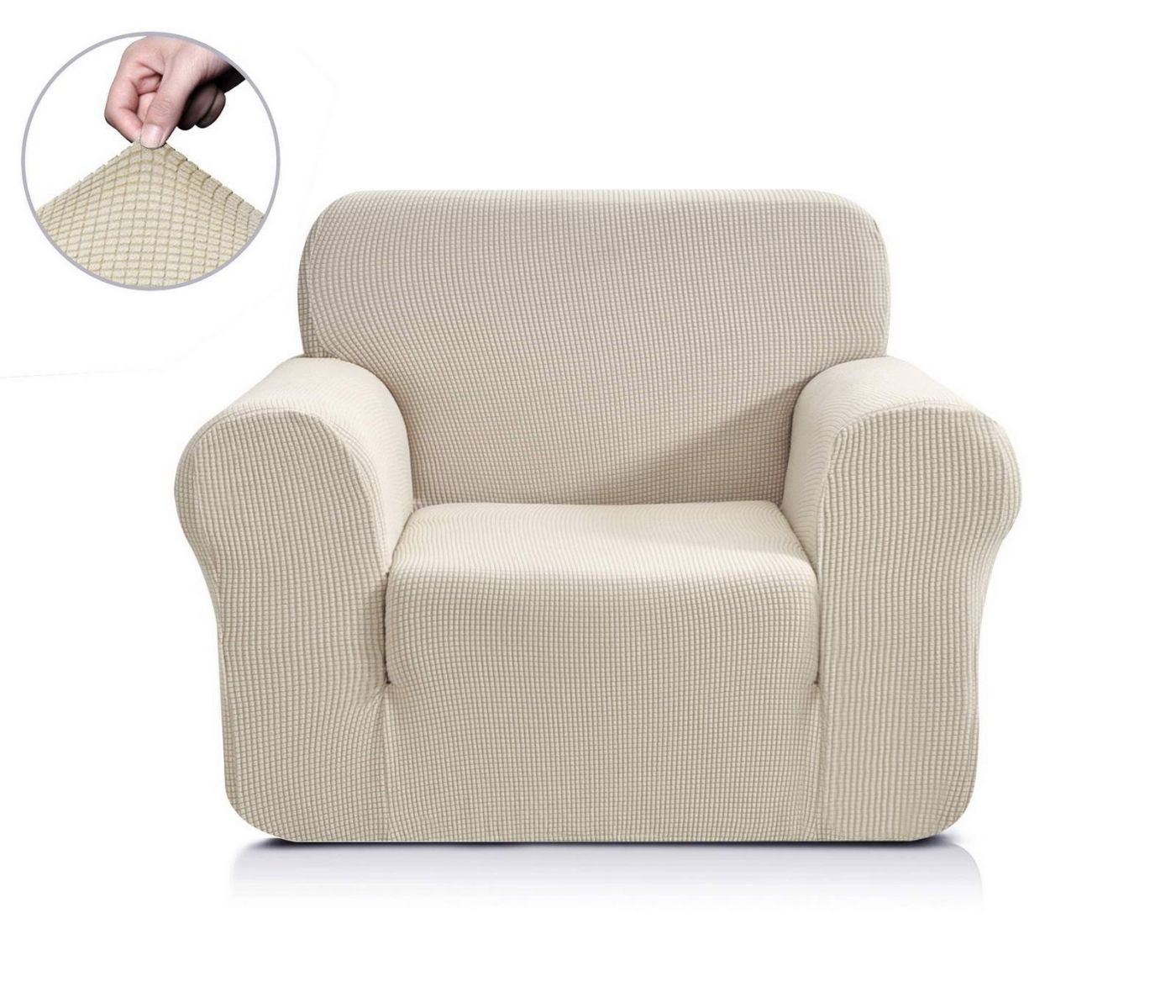 Чехол для кресла Моника цвет: молочный (Одноместный), размер Без наволочек sofi881465 Чехол для кресла Моника цвет: молочный (Одноместный) - фото 1