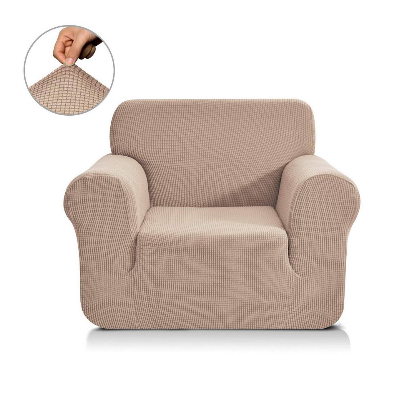 Чехол для кресла Моника цвет: бежевый (Одноместный), размер Без наволочек sofi881462 Чехол для кресла Моника цвет: бежевый (Одноместный) - фото 1