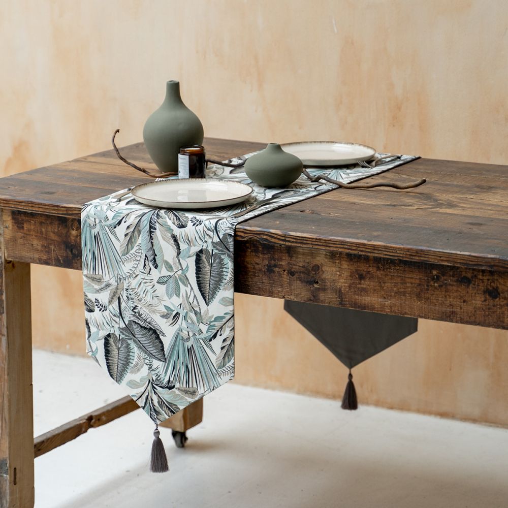 Дорожка на стол Эзра цвет: серый (40х200 см), размер 40х200 см
