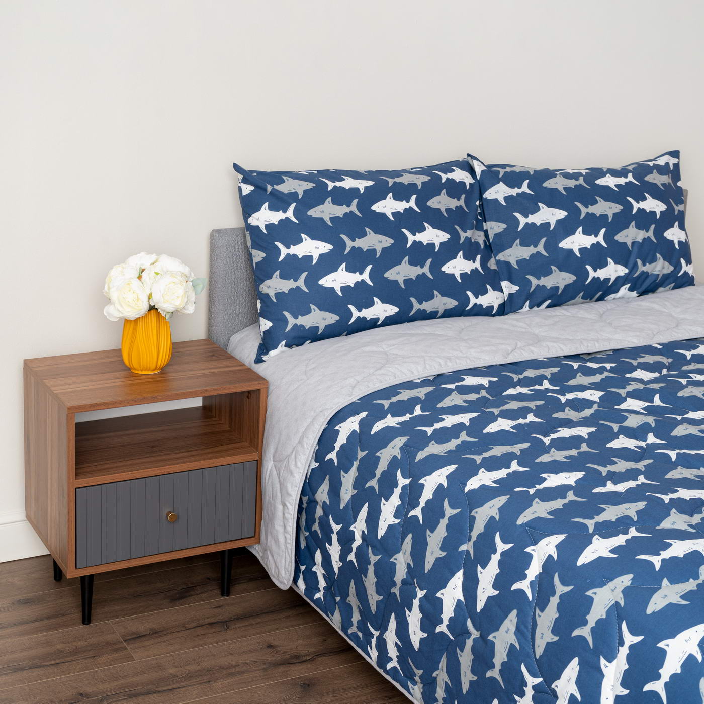 Постельное белье с одеялом-покрывалом Мелвин (семейное)