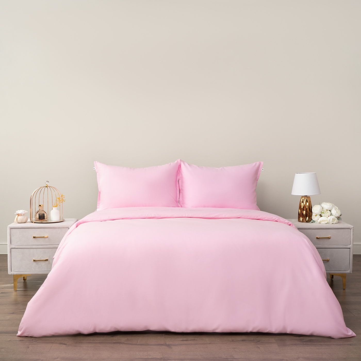 Постельное белье Сэнди цвет: розовый (евро), размер 50х70 (2 шт) sofi972627 Постельное белье Сэнди цвет: розовый (евро) - фото 1