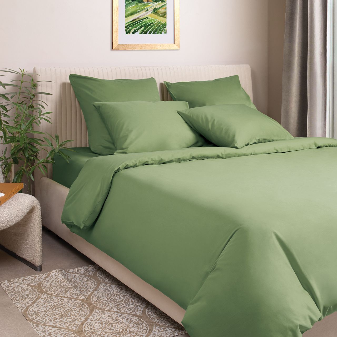 Пододеяльник Моноспейс цвет: зеленый (145х215 см), размер 145х215 см