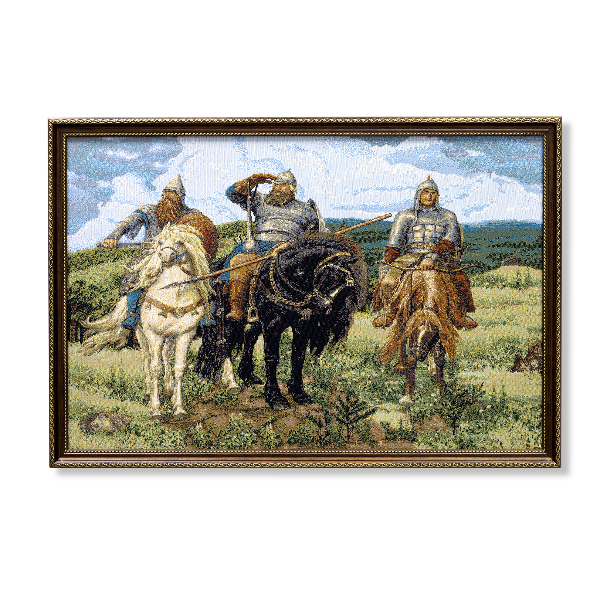 Картина Три Богатыря (50х72 см), размер 50х72 см, цвет голубой