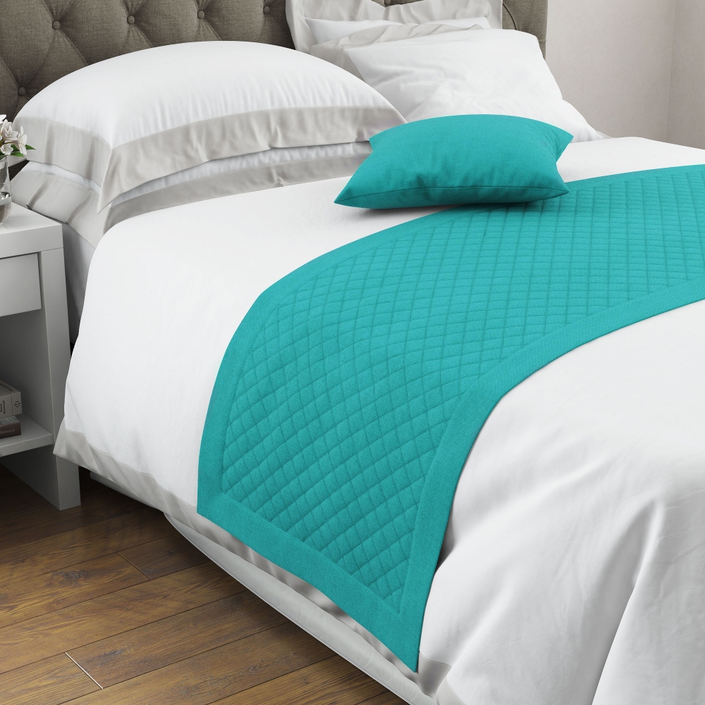 Дорожка на кровать Ibitsa Цвет: Бирюзовый (70х230 см), размер Без наволочек
