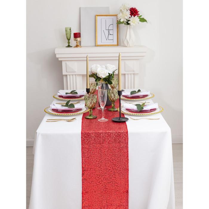 Дорожка на стол Ganita цвет: красный (30х160 см), размер 30х160 см tel774936 Дорожка на стол Ganita цвет: красный (30х160 см) - фото 1