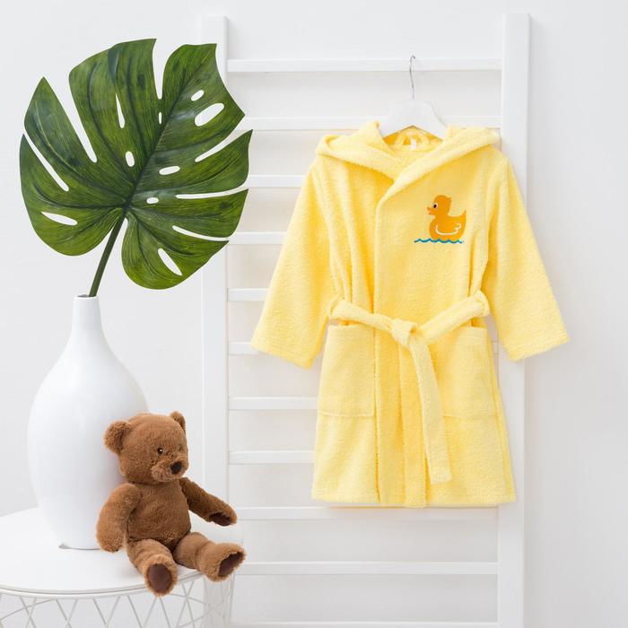 Детский банный халат Skarlett цвет: желтый (9 лет), размер 9 лет tel943699 Детский банный халат Skarlett цвет: желтый (9 лет) - фото 1