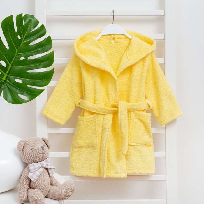 Детский банный халат Madlen цвет: светло-желтый (1 год), размер 1 год tel943722 Детский банный халат Madlen цвет: светло-желтый (1 год) - фото 1