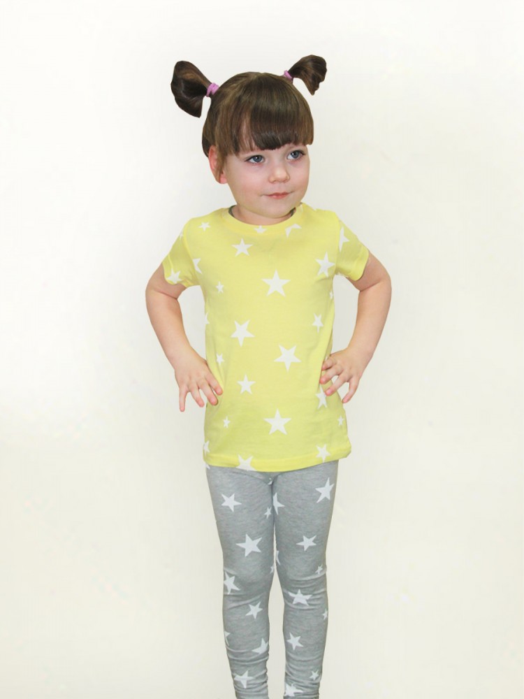 Детская футболка Звезды Цвет: Светло-Жёлтый (5 лет), размер 5 лет