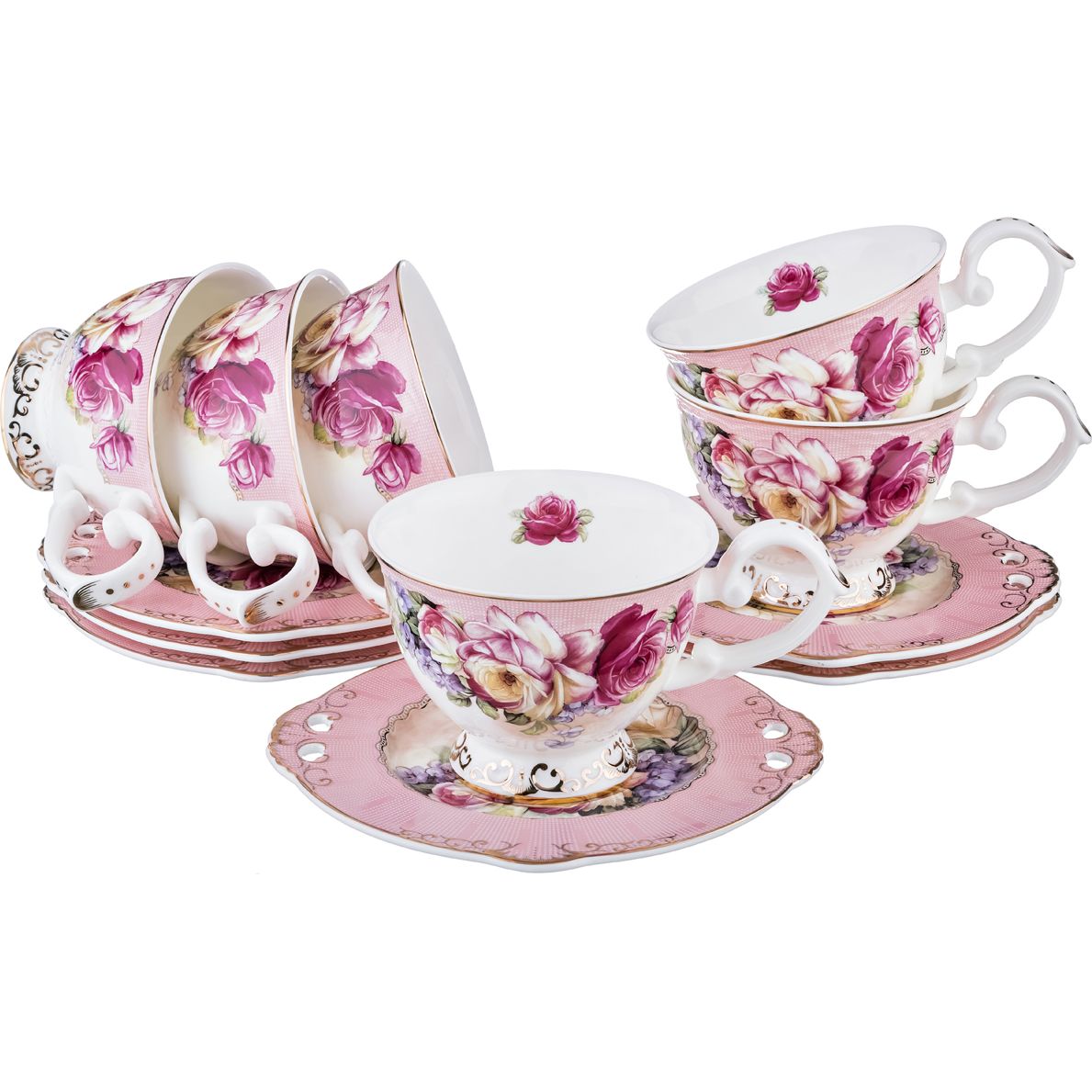 Чайный набор Montana (12 предметов, 200 мл), размер 200 мл - 6 шт, цвет розовый lfr368953 Чайный набор Montana (12 предметов, 200 мл) - фото 1