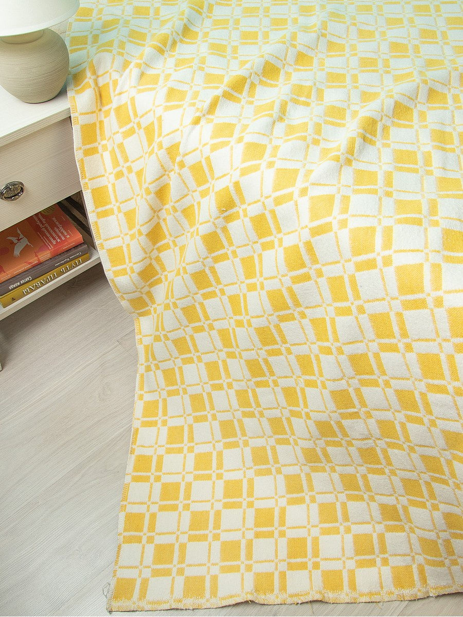 Детское одеяло Клетка цвет: желтый (100х140 см), размер 100х140 см