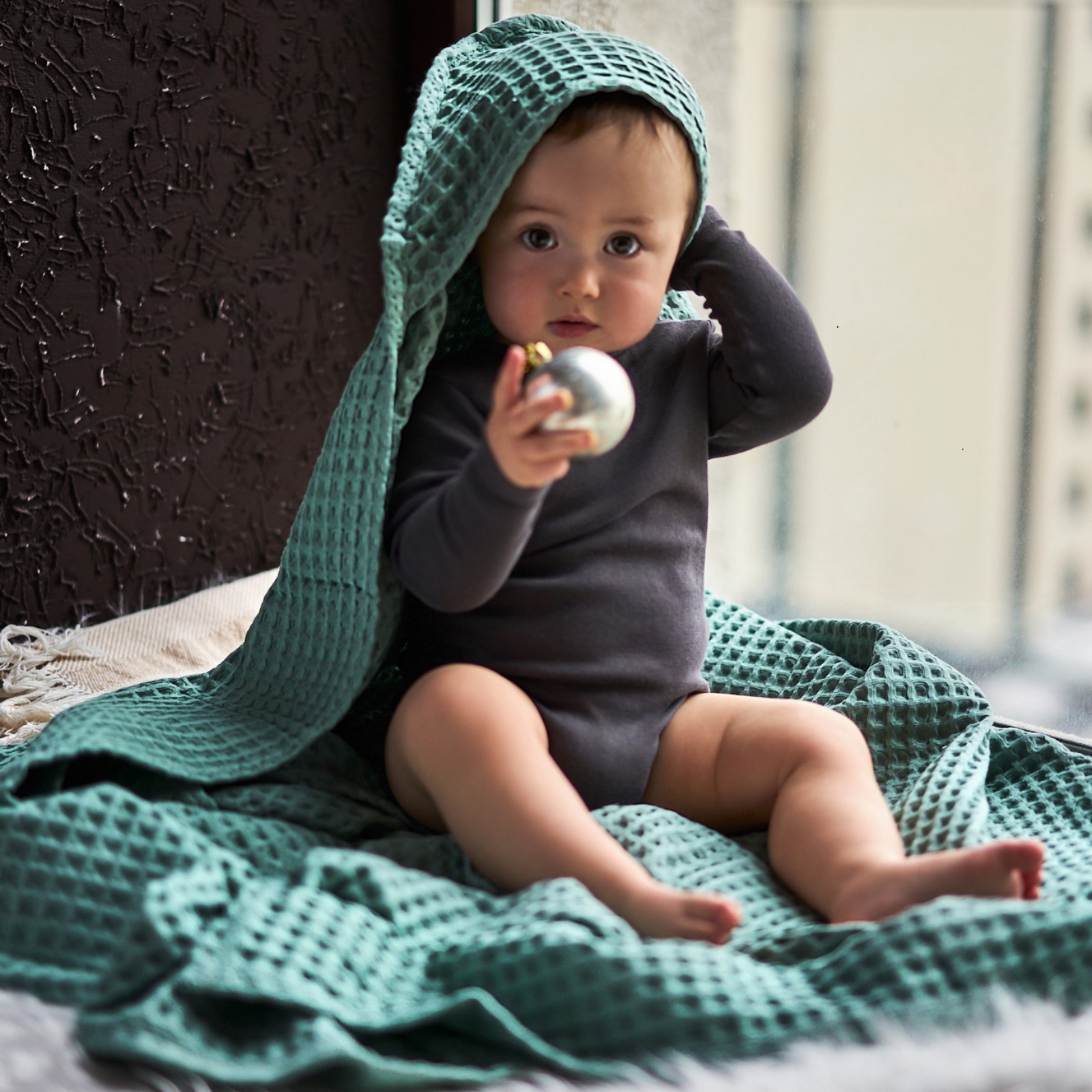 Детское полотенце Boho цвет: мятный (120х120 см), размер 120х120 см ros910611 Детское полотенце Boho цвет: мятный (120х120 см) - фото 1