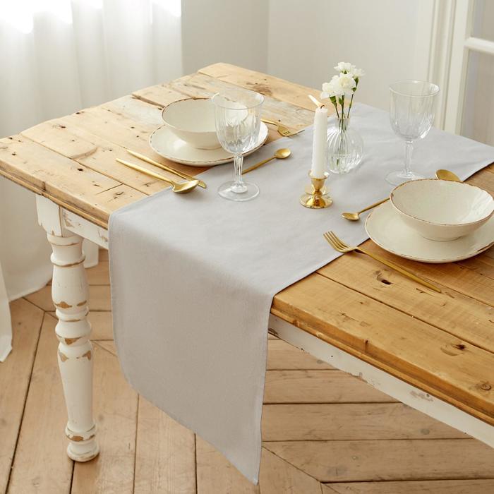 Дорожка на стол Seona цвет: серый (35х130 см), размер 35х130 см tel832490 Дорожка на стол Seona цвет: серый (35х130 см) - фото 1