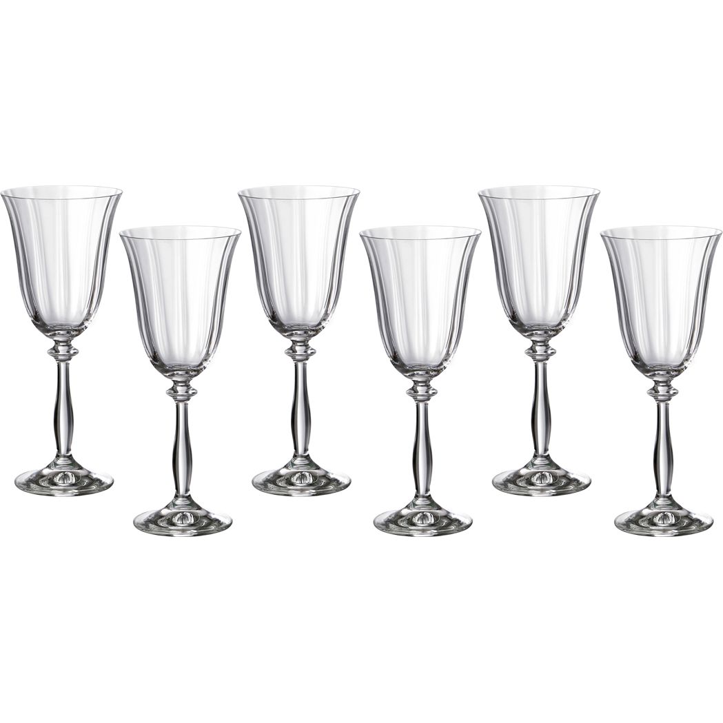 Набор бокалов для вина Анжела Оптик (250 мл - 6 шт) Bohemia Crystal bhi368802