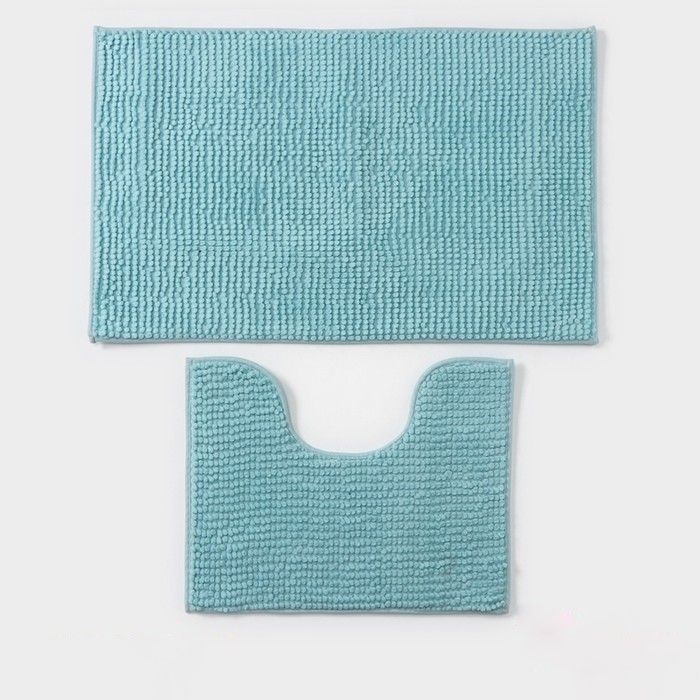 Коврик для ванной Букли цвет: голубой (40х50см, 50х80 см), размер 50х80 см, 40х50см