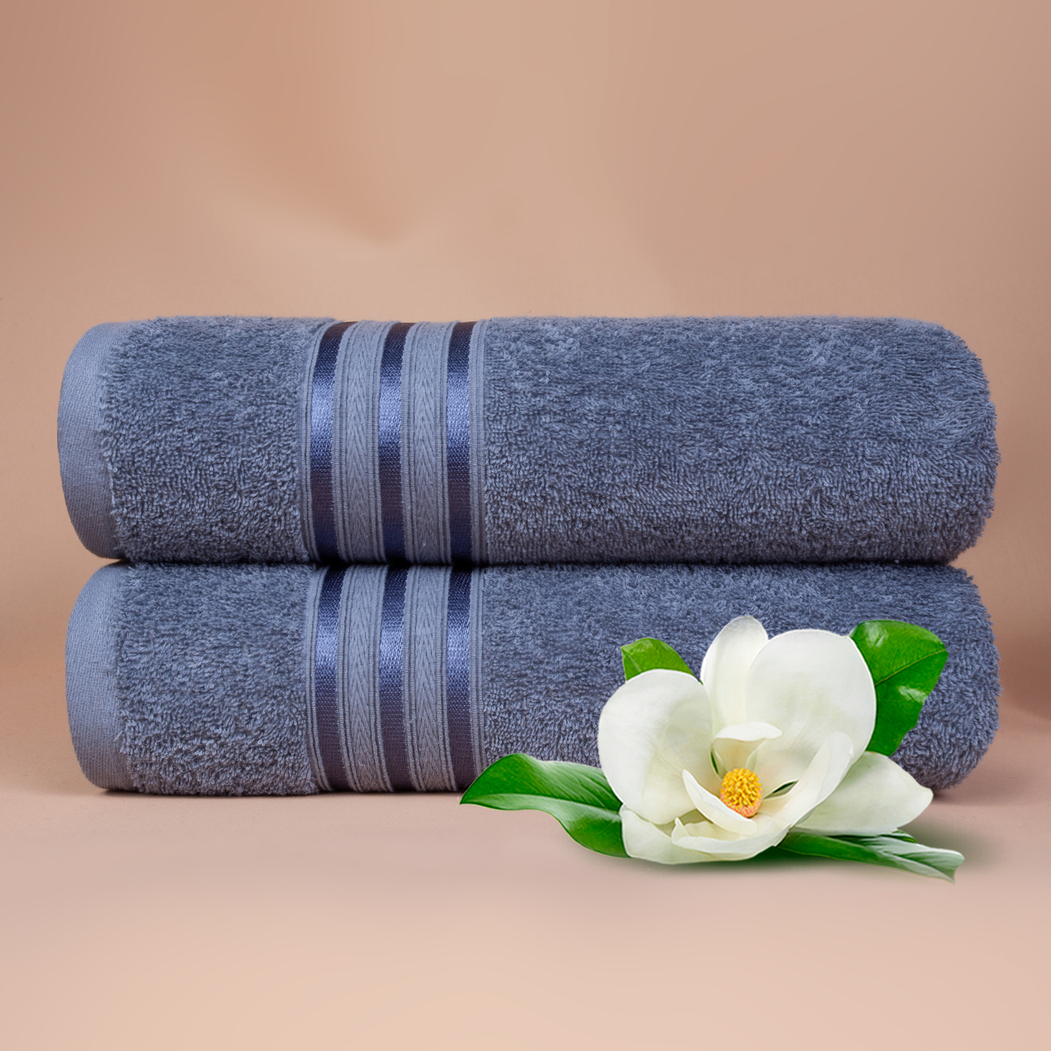 Набор банных полотенец Harmonika цвет: серо-голубой (70х130 см - 2 шт)