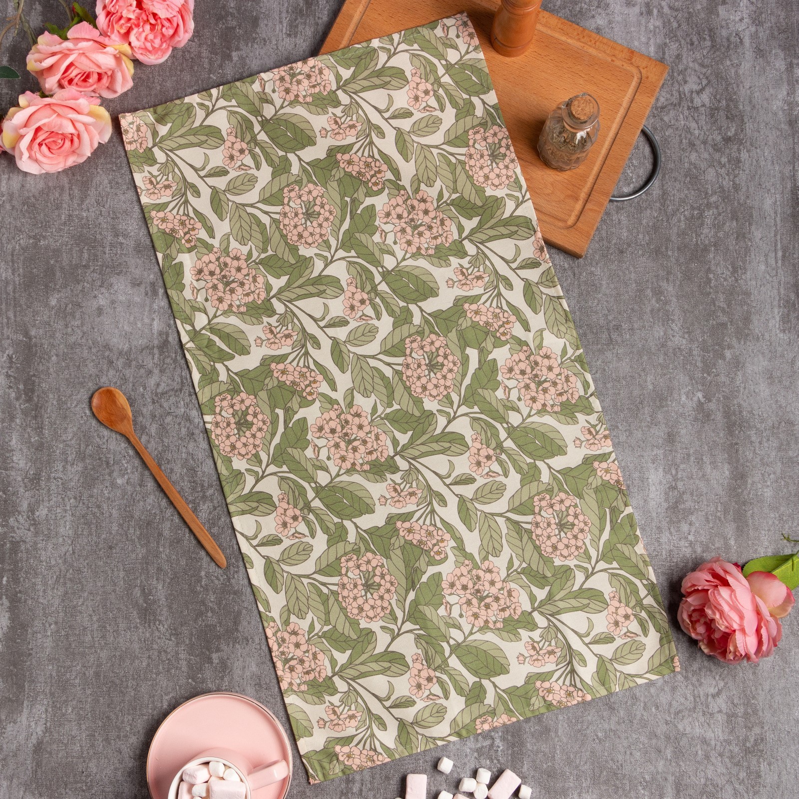 Кухонное полотенце Spring garden цвет: зеленый (40х73 см), размер 40х73 см